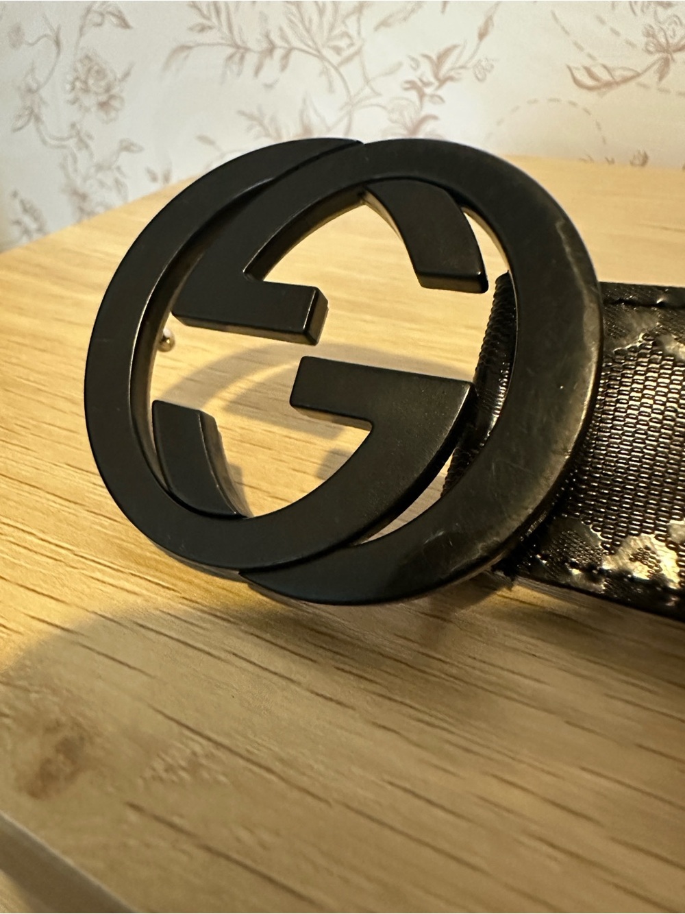 Authentic Gucci Black Imprime GG Monogram Belt 95/38 - Picture 2 of 10